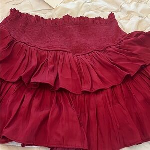 Elegant Red Ruffled Skirt